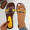 Fashion Luxury Women Slippers Buckle Designer Style Slippers 2025 New Casual Flat Sandals Summer Sandy Beach Woman Shoes Slides Woman