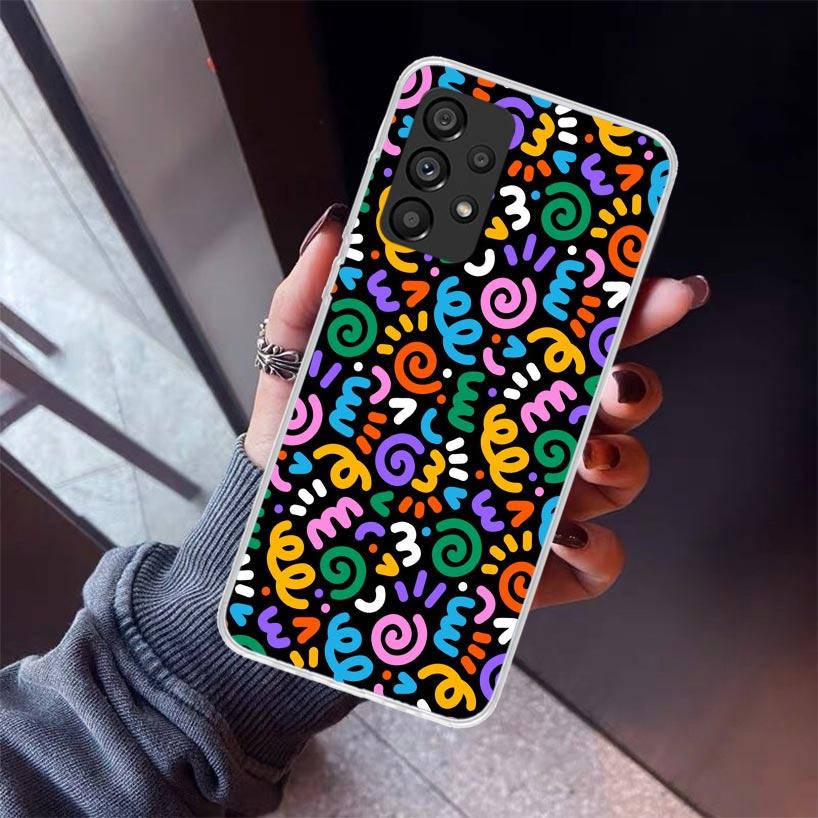 Simple Pattern Graffiti Phone Case For Samsung Galaxy A17 A16 A15 A14 A13 A57 A56 A55 A54 A53 A37 A36 A35 A34 A33 A26 A25 A24 A2