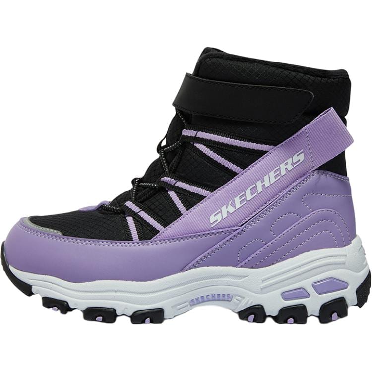 Skechers Девочки Нескользящая Амортизирующая Износостойкая Дышащая Высокие Наружные Ботинки Лавандовые Детские 664200L-BKLV
