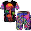 Fashion Summer Mushroom 3D Print T-Shirts Shorts Sets Men's Tracksuits Short Sleeve T Shirt Pants Set Man Suits Clothing