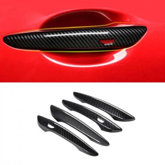 4Pcs Carbon Fiber Car Door Handle Cover Trim For Mazda 3 BP CX30 CX50 CX60 CX80