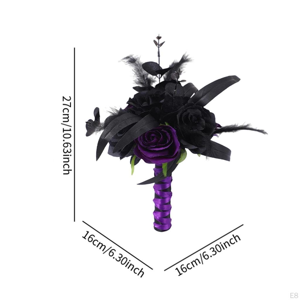 Искусственные цветы розы черные листья темный свадебный орнамент веточка готический букет цветов для тематической вечеринки