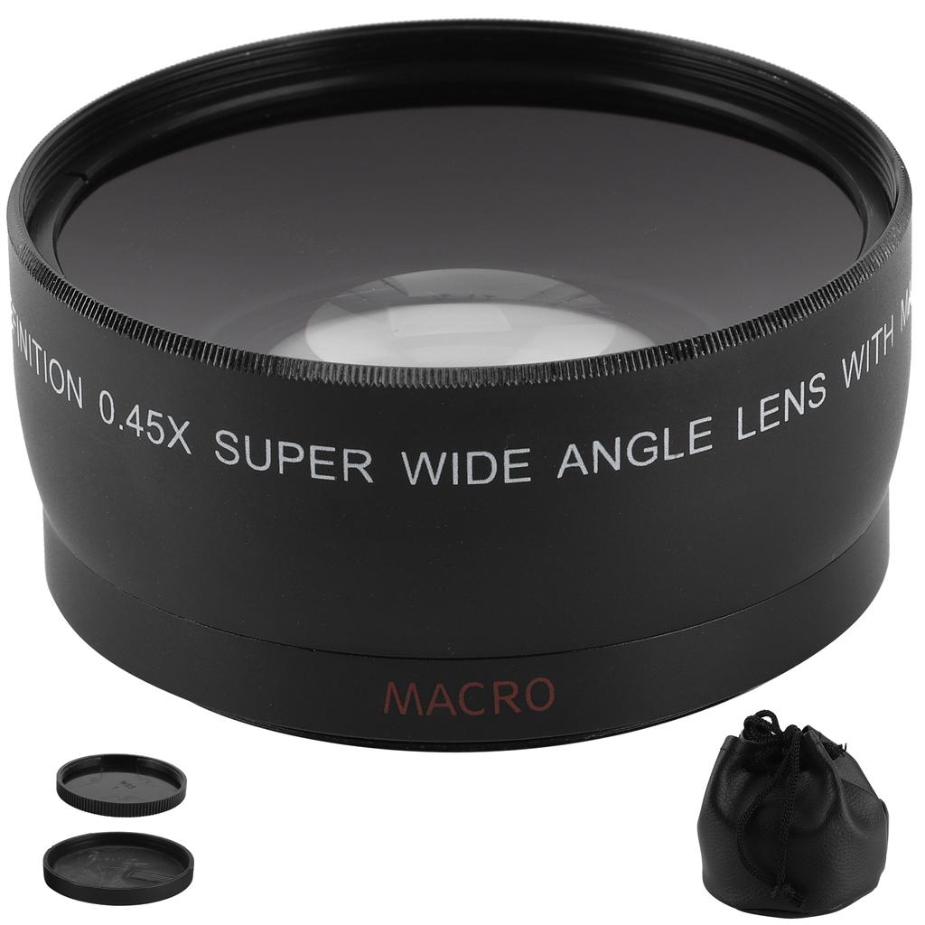 0.45X Camera Wide Angle and Macro Lens Additional Lens for Camera Lens with Filter Diameter of