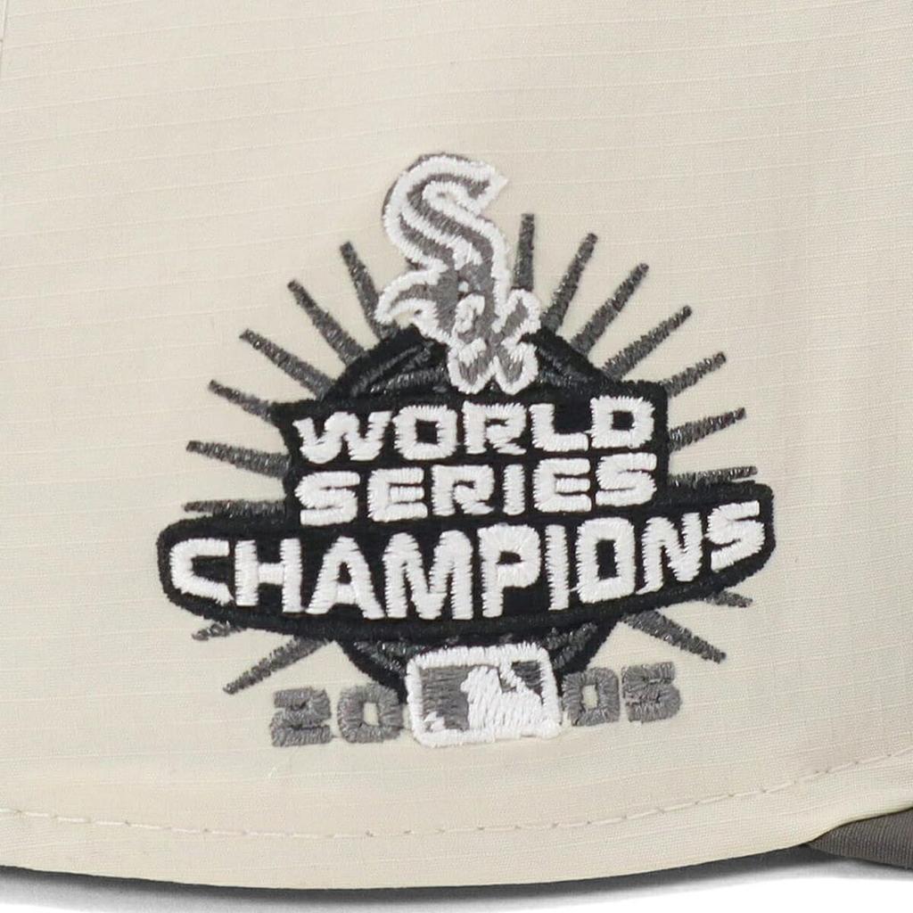 Кепка New Era 59FIFTY 14693867 NER36C5662 MLB Chicago White Sox CWS Серая Белая Бежевая 7 Боковой патч Эксклюзивная кепка ONSPOTZ 5950 Боковой патч SOX SOX Прямая