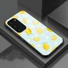 Фруктовый чехол-лимон для телефона Samsung S26 S25 S24 FE S23 S22 S21 Plus S20 Ultra Note20Ultra Черная стеклянная крышка