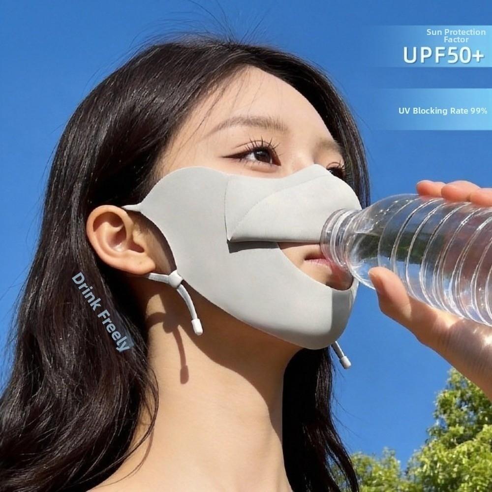 Nylon Sun-protection Mask Elegant Ice Silk Drinking Mask UV-resistant Breathable Veil  Fishing