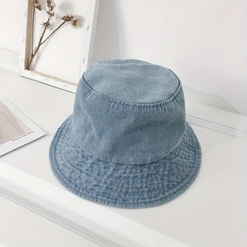 New denim fisherman hat, thin and fashionable multifunctional hat, sun protection basin hat, suitable for both men and women