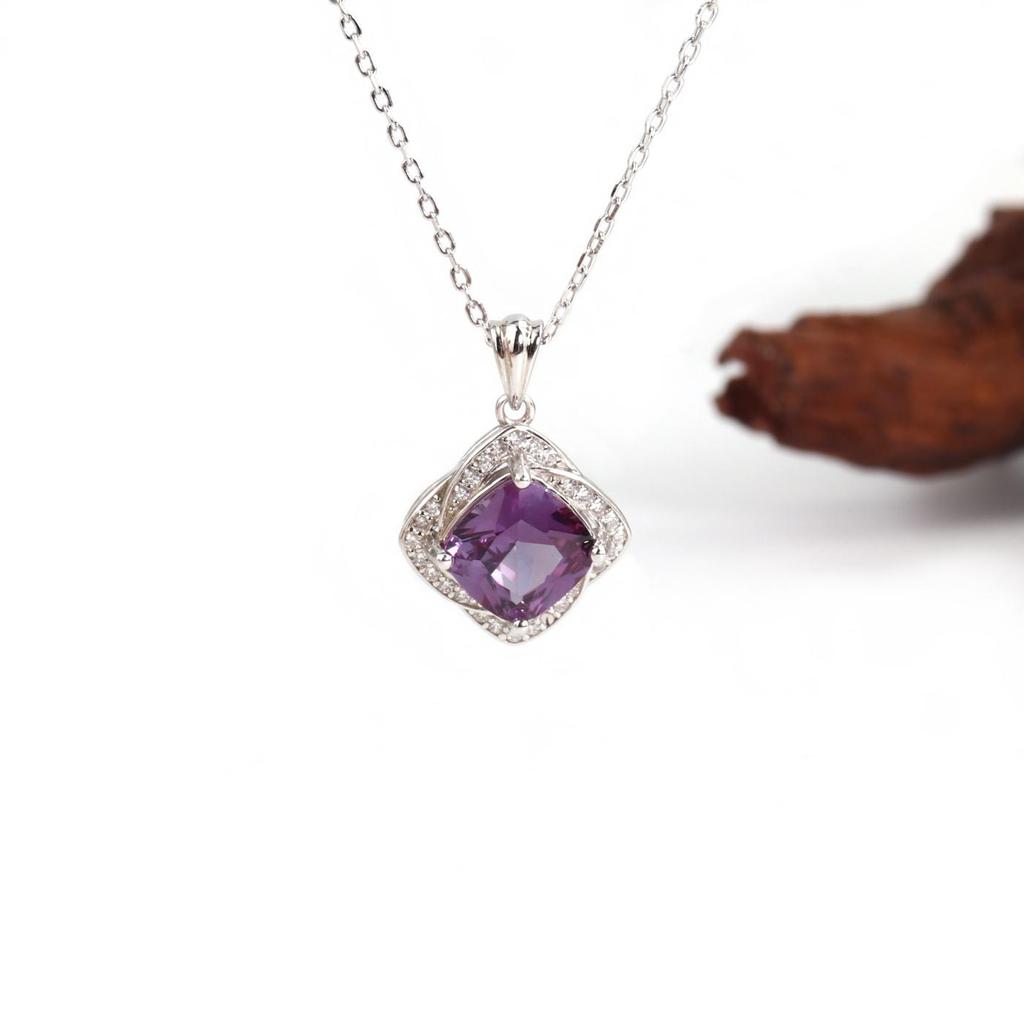 Кольцо серьги подвеска ожерелье из стерлингового серебра 925 пробы Созданный квадрат 8,0 мм Александр нано элегантные изящные украшения для женщин для повседневной носки