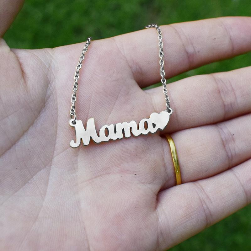 CARLIDANA Подарок на День Матери Горячая Распродажа Буква MAMA Ожерелье для Мамы Нержавеющая Сталь Золотой Цвет Ожерелье Украшения Женские Юбилей