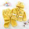 Autumn and Winter New Infant and Toddler Boys and Girls Anti Dirty Plush Fleece with Ears Cute Winter Set