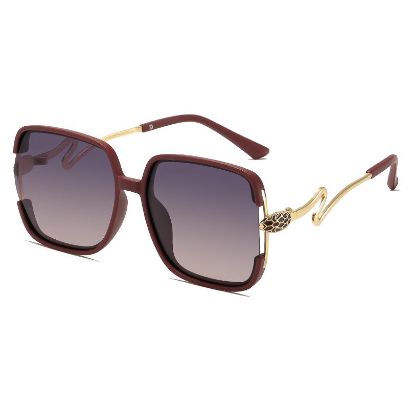 Солнцезащитные очки Белая Змея Повседневные Особенности Загадочная Кобра Солнцезащитные очки с Большой Оправой Ретро Тянущий Ветер Женские Стильные Очки