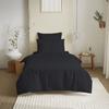 Complete Pack 4 Pieces Single Color Black Duvet Cover for Bed 90 X 190 Cm