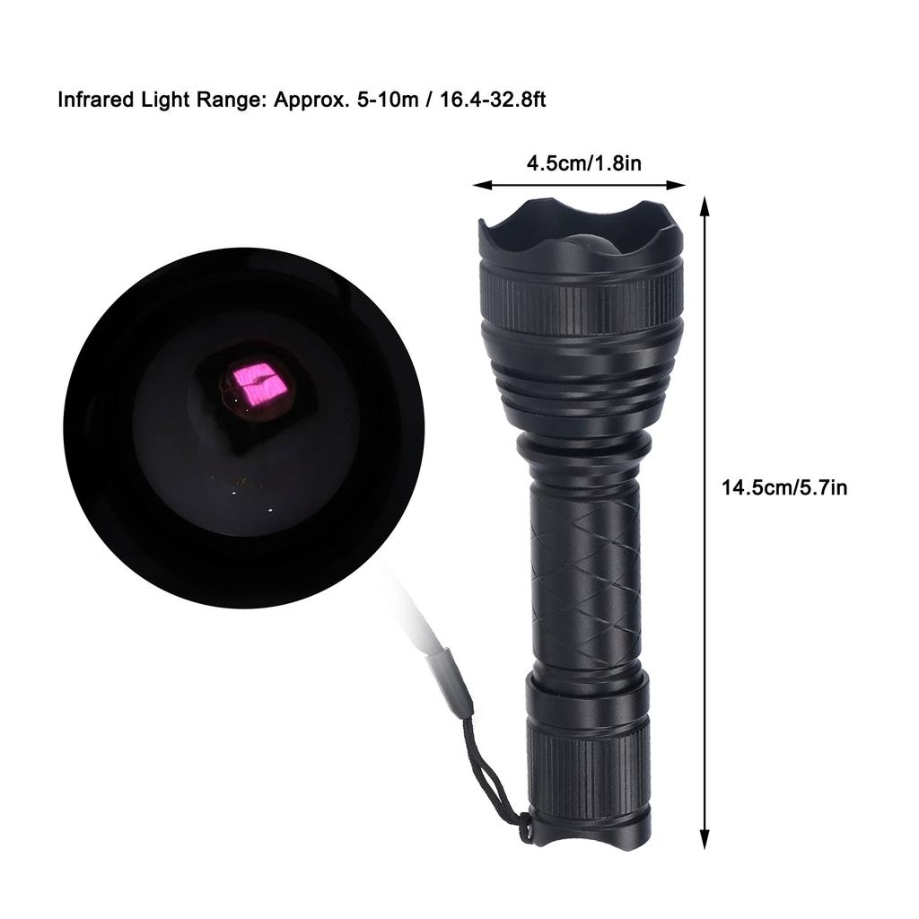 Infrared Flashlight T30 Infrared 850nm Night View Light Monitoring Source Fill Light Flashlight for Outdoor Adventure