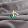 Кольцо с зеленым изумрудом, ювелирное изделие с драгоценным камнем, кольцо из стерлингового серебра 925 пробы, кольцо ручной работы, изящное кольцо, подарок для нее