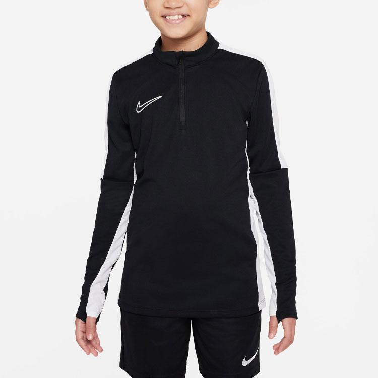 Nike Футболка для тренировок по футболу с длинным рукавом Dri-FIT Color Block Logo, детские топы, черная DR1356-010