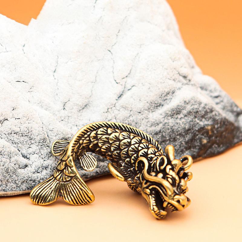 3D Mini Dragon Casting Animal Figurine Retro Style Brass Sculpture Home Office Room Desktop Decoration Collect Ornaments Gift