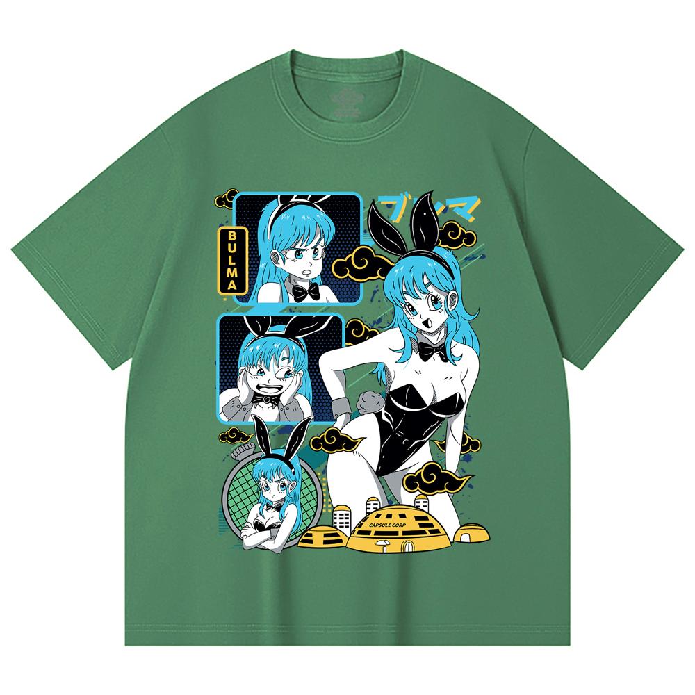 230 Gsm 100% Cotton Dragon Ball V9 Bulma Print Unisex Heavy Cotton T Shirt
