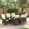 VidaXL 7-Piece Garden Dining Set Brown Poly Rattan, Modern Dining Set, Chairs 3379545