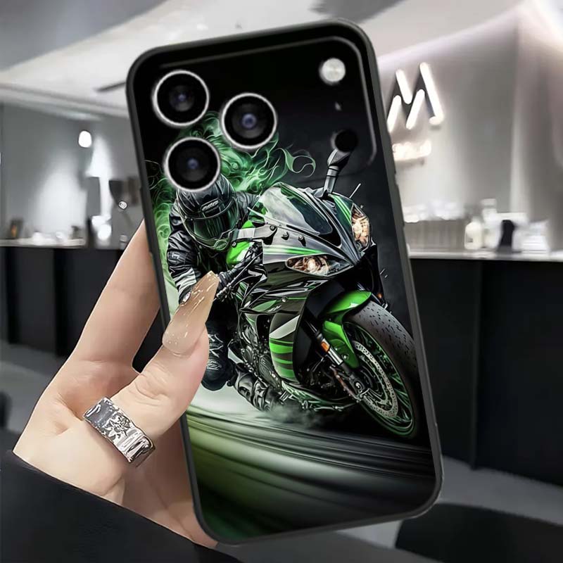 Модель Райдер Крутой Чехол Для Телефона Для Apple iPhone 17 16 16E 15 14 13 12 11 Pro Max Plus Черный Мягкий Силикон