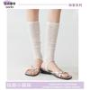 Foot-Stepping Socks, Calf Socks, White Stacking Socks, Summer Thin Miu Ballet Style With Small Leather Shoes, Stockings