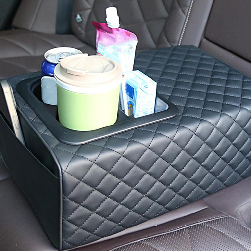 Center Console Cup Holder Universal Rear Storage Box Car Armrest Box for Truck SUV Road Trip Travel Long Drive Family Trip