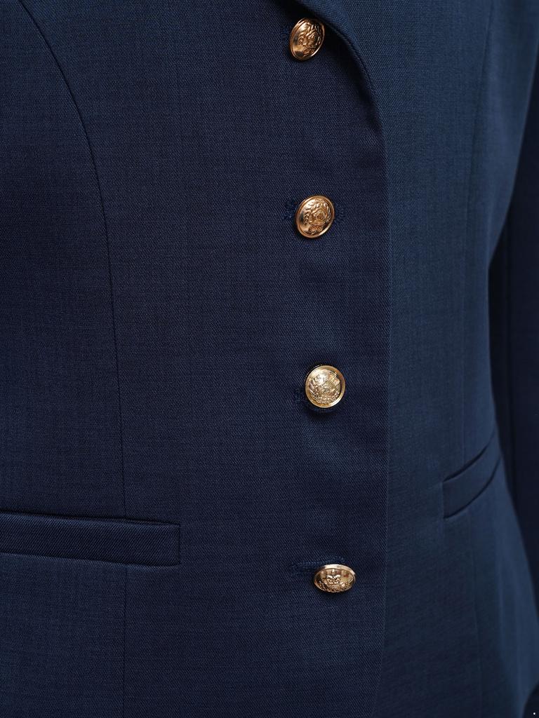 Пиджак для девочек, школьная форма, лацканы, длинный рукав, на пуговицах, карманы, блейзер, топ