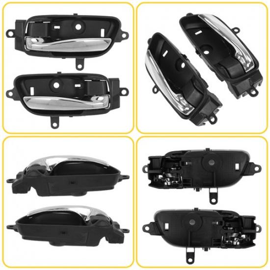 Interior Ide Inner Fit Handle 2003-2007 Door Accord Honda Black Replacement