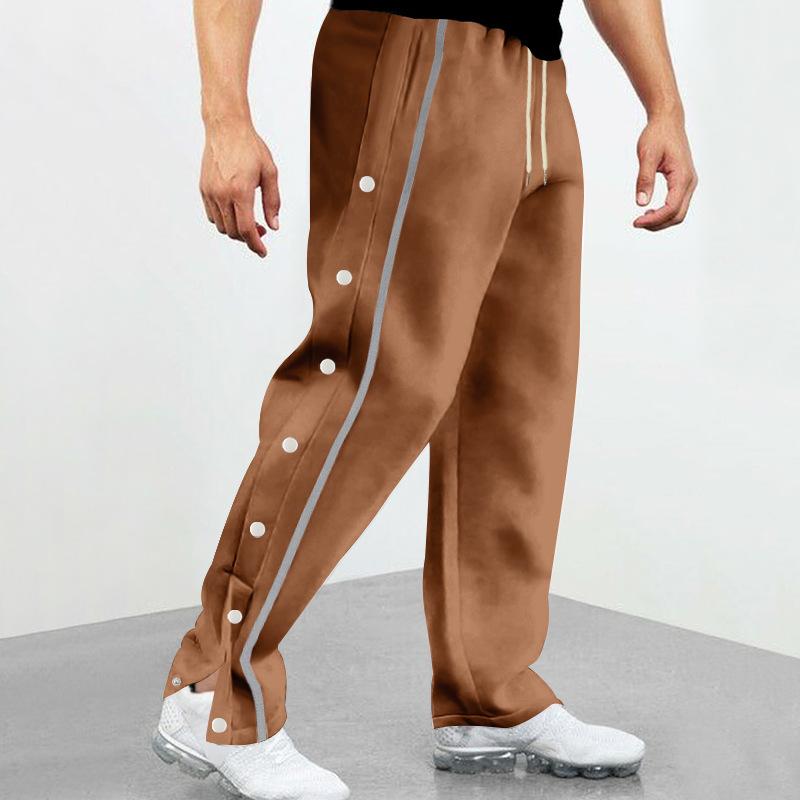 Men's Breasted Pants Men's Autumn and Winter Fashion Loose Straight Drawstring Oversized Men's Casual Pants