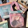 Portable Mesh Toiletry Bag Transparent Makeup Bag Dopamine Beach Bag