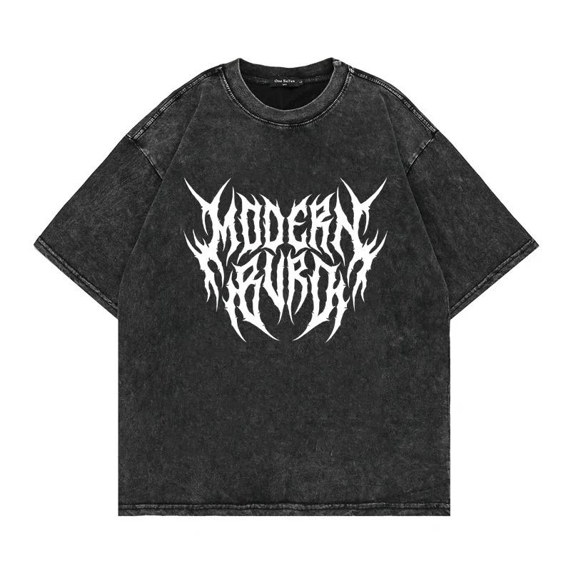 benber vintage style Oversized Washed Punk T Gothic Graphic Unisex High Street Vintage Loose Casual Ts Harajuku Cotton T s Man