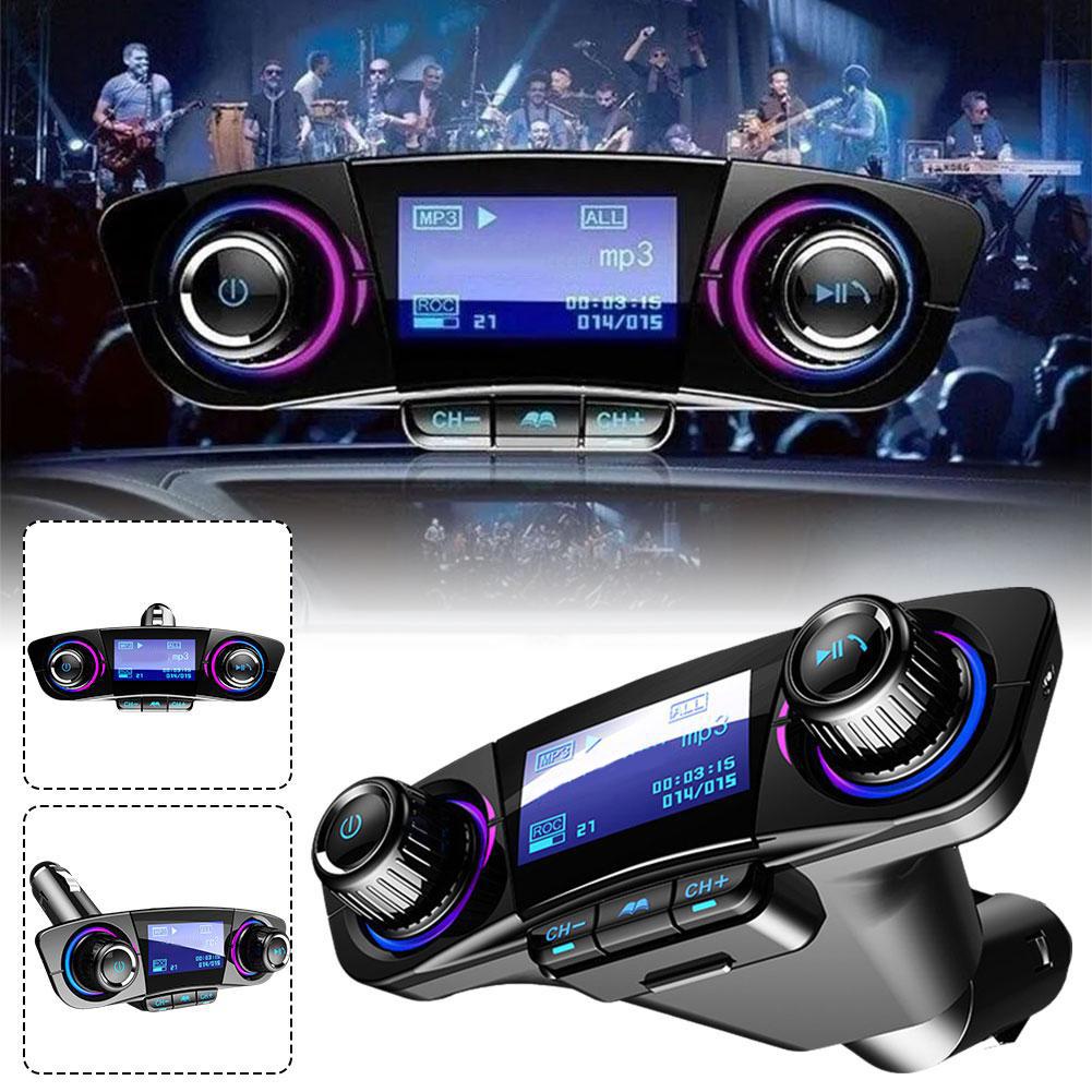 Автомобильное Bluetooth зарядное устройство FM-передатчик MP3-плеер Автомобильный беспроводной handsfree Двойное USB зарядное устройство Светодиодный экран Bluetooth 5.0 Автомобильный адаптер