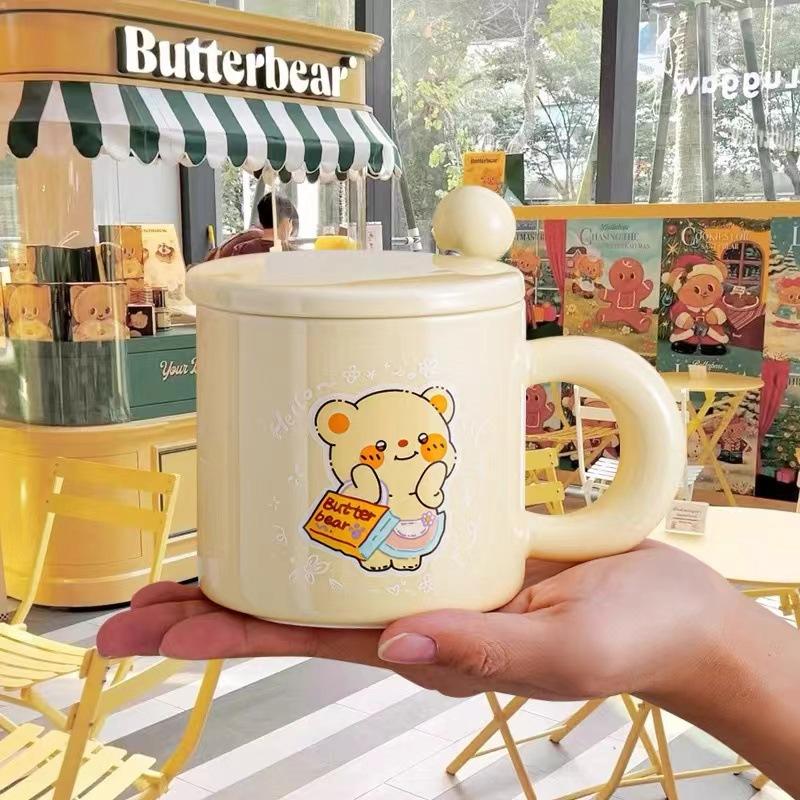 Милая керамическая кружка Butter Bear, практичный подарок на день рождения для друзей, сестер и лучших подруг