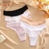 FINETOO Woman Ice Silk Panties Sexy Lace Underwear Seamless and Soft Lady Lingerie Solid Color