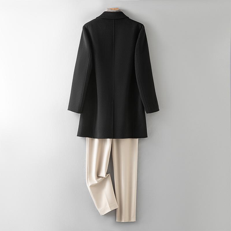 90% Wool 10% Cashmere Coat Men's High-end Wool Coat Slim-fit Medium and Long Woolen Coat