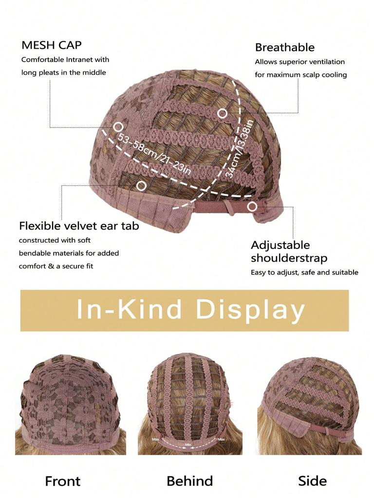 14-дюймовые льняные парики длиной до плеч с золотистой волной для женщин и девочек, вечеринок, хэллоуина, рождественских музыкальных фестивалей и повседневного использования