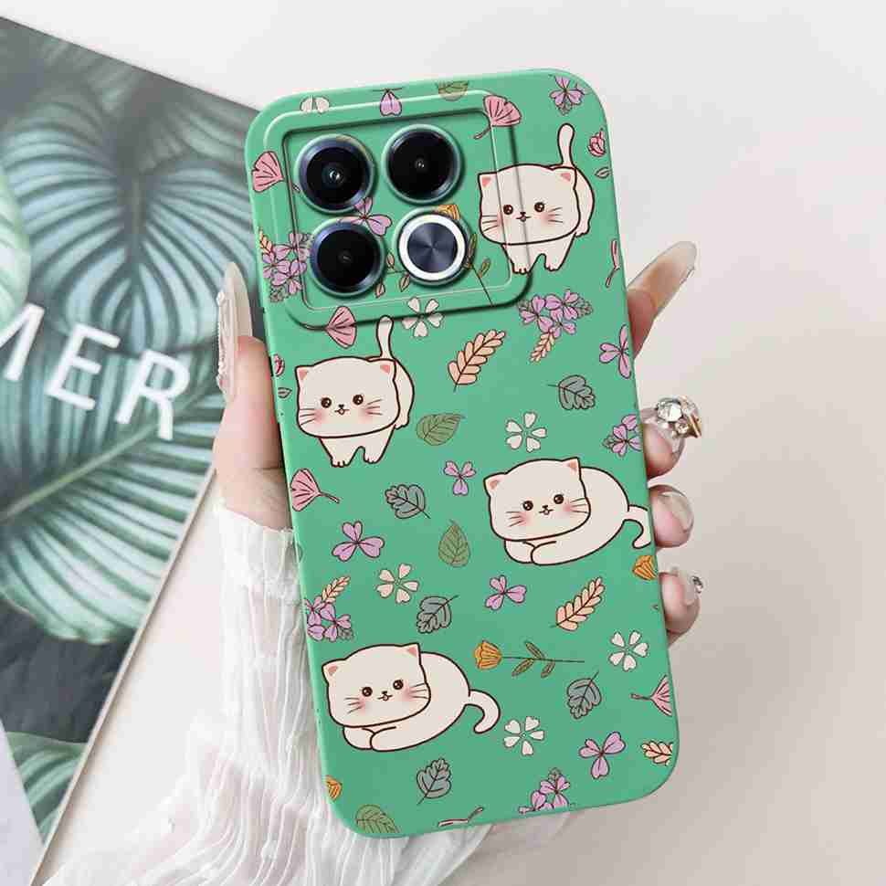 Cute Lovely Cat Silicon Case For Infinix Note 40 5G X6852 Shockproof Funda Back Cover For Infinix Note 40 X 40X Note40 5G Bumper