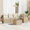 Set of 6 Pieces of Garden Sofas with Brown Poly Rattan Cushions, 2-seater Garden Sofa with Storage and 3354720