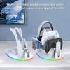 RGB Game Controller Stand Headphone Holder For PS5 Desktop Storage Stand with RGB Lighting Earphone Hanger Gamepad Bracket