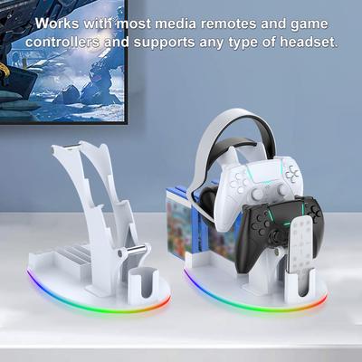 RGB Подставка для игрового контроллера Держатель для наушников Для PS5 Настольная подставка для хранения с RGB-подсветкой Подвеска для наушников Кронштейн для геймпада