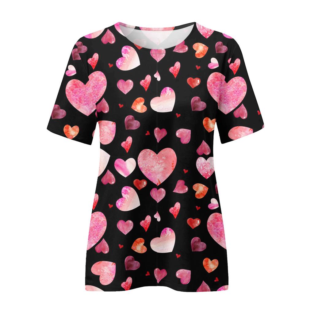 Женская футболка Love Pink с цифровым 3D принтом Y2k Elegance Vintage с коротким рукавом Элегантная повседневная удобная полиэстеровая футболка с круглым вырезом