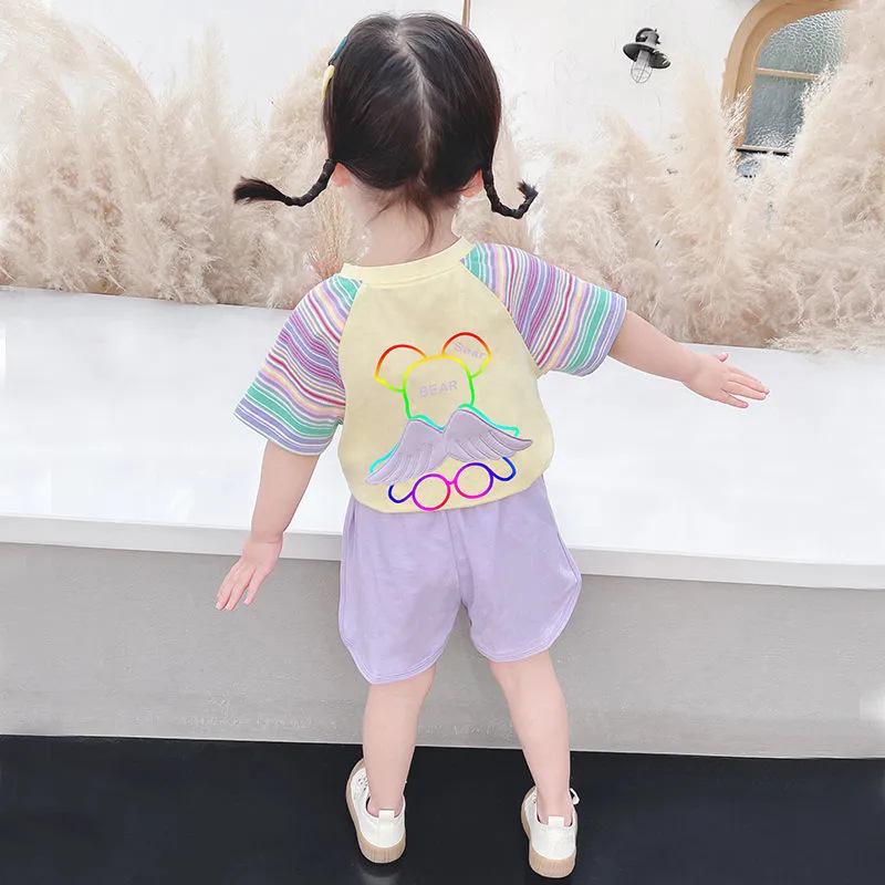 Летний комплект из двух частей для девочек-знаменитостей 2022 года – стильная детская одежда