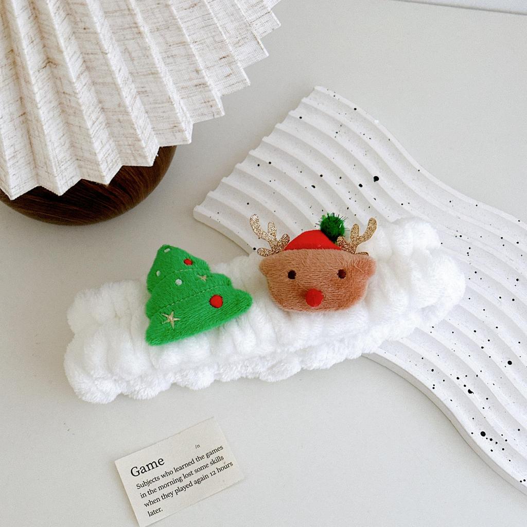 Рождественская плюшевая повязка на голову для макияжа для женщин