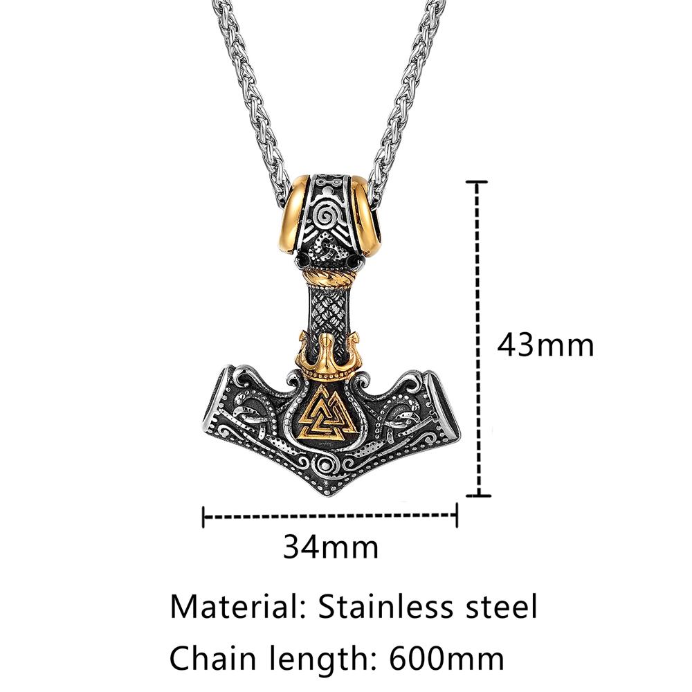 Корона Викингов Молот Тора Ожерелья Мужские Нержавеющая Сталь Скандинавская Мифология Руны Валькнут Подвеска Амулет Скандинавские Мужские Украшения