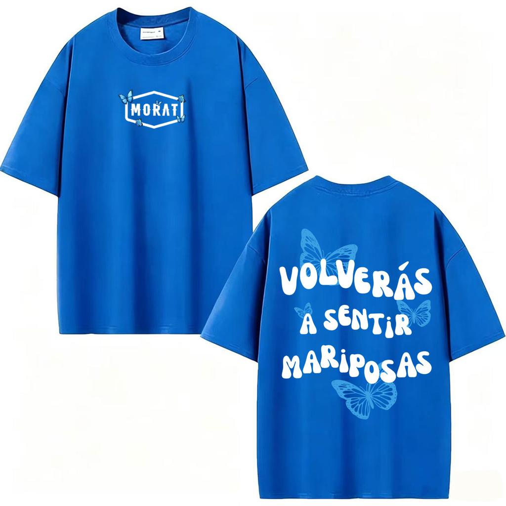 2027 Cool Band Morat Volveras A Sentir Mariposas Merch T-shirts for Unisex WoUnisex Fashion Hip Hop Rock T Shirt Cotton Casual Oversiz