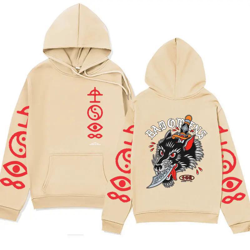 Толстовка с капюшоном и двухсторонним принтом рэпера Bad Omens Band