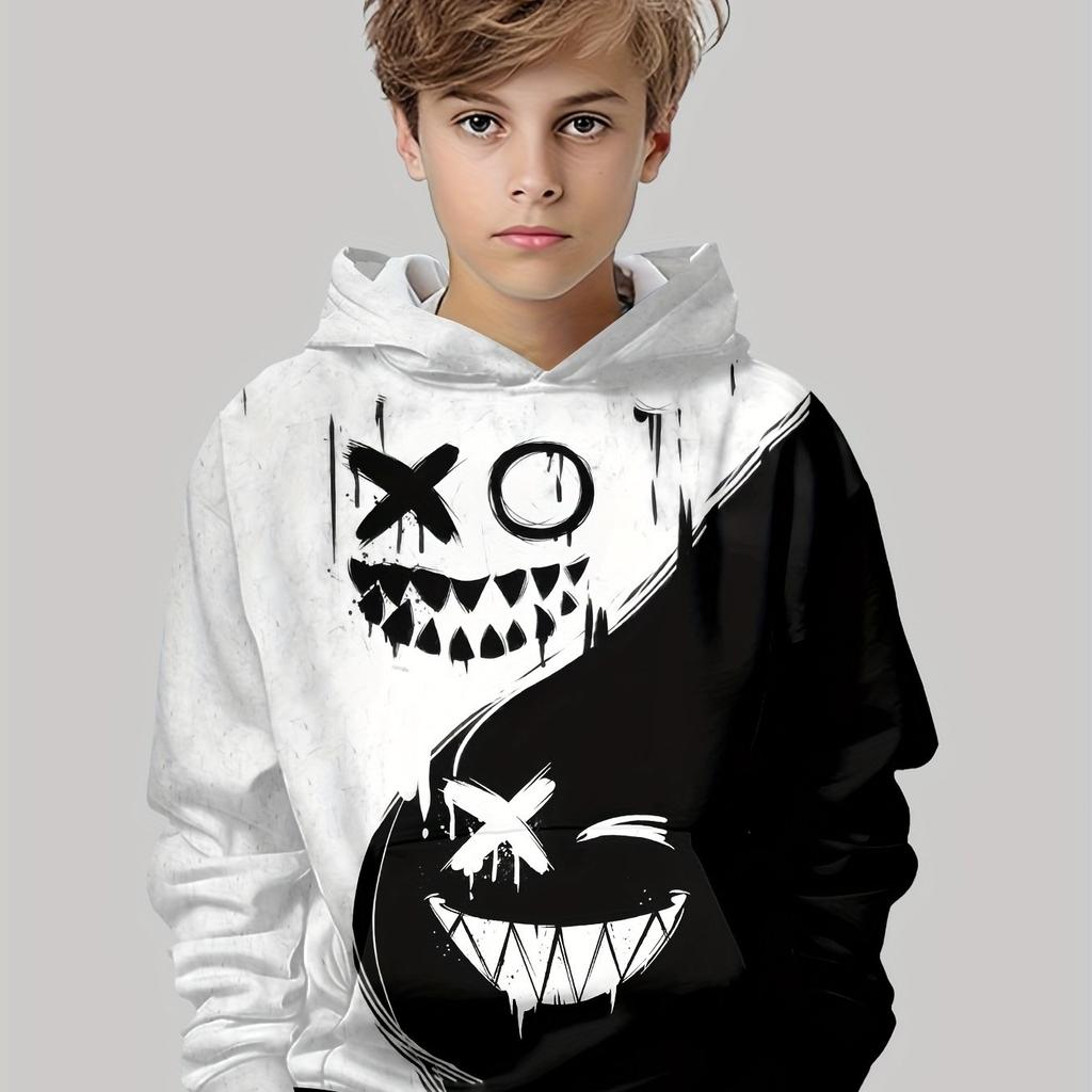 Детская одежда Толстовки с капюшоном Длинные рукава Детская толстовка Креативный принт Повседневная летняя одежда для девочек Топы для мальчиков Детская одежда