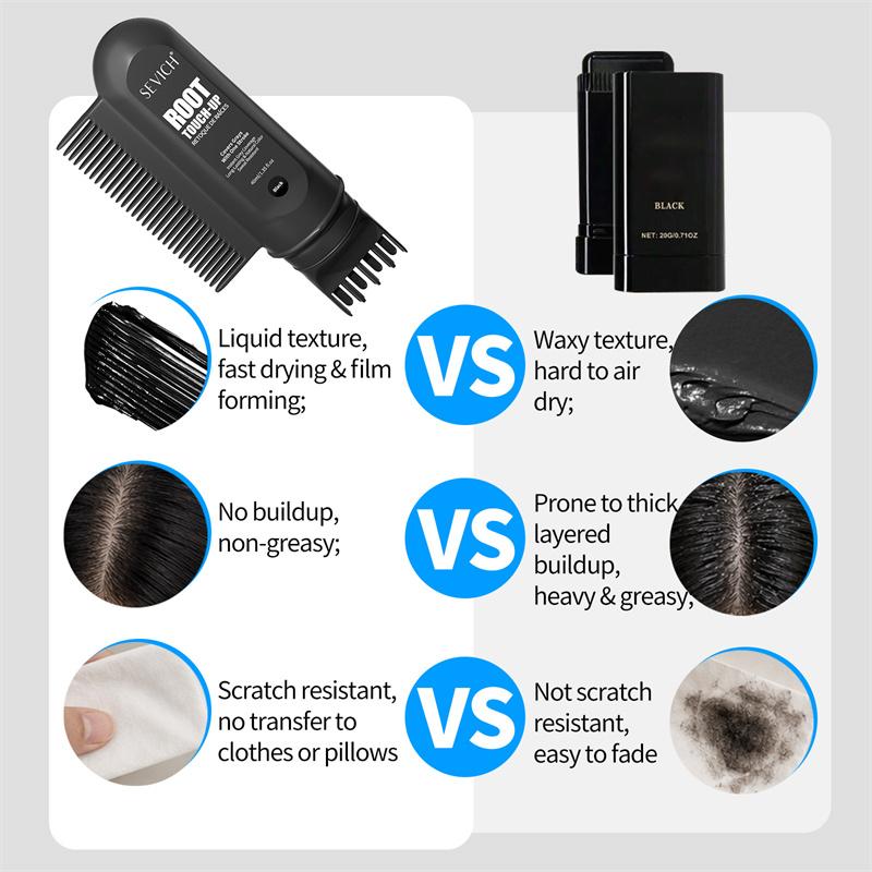 SEVICH Hair Root Touch Up Color Stick 40ml Gray Hair Coverage Quick Dry Waterproof Black Dark Brown