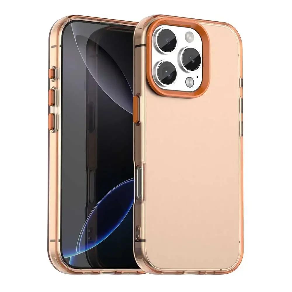 Матовый цветной прозрачный чехол-бампер для iPhone 17 16 14 13 12 11 15 Pro Max, матовый противоударный чехол для iPhone 17