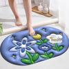 Коврик для ванной комнаты с 3D-диатомовой грязью - впитывающий, быстросохнущий, моющийся, напечатанный коврик для дверей ванной комнаты