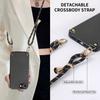 For iPhone 16e Case Carbon Fiber Texture PU+PC+TPU Anti Drop Phone Cover with Crossbody Lanyard